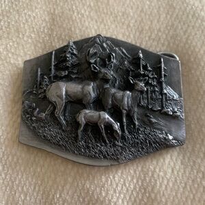 Vintage 1980s Siskiyou Buckle Co. Wilderness Deer Belt Buckle Cowboy Rodeo
